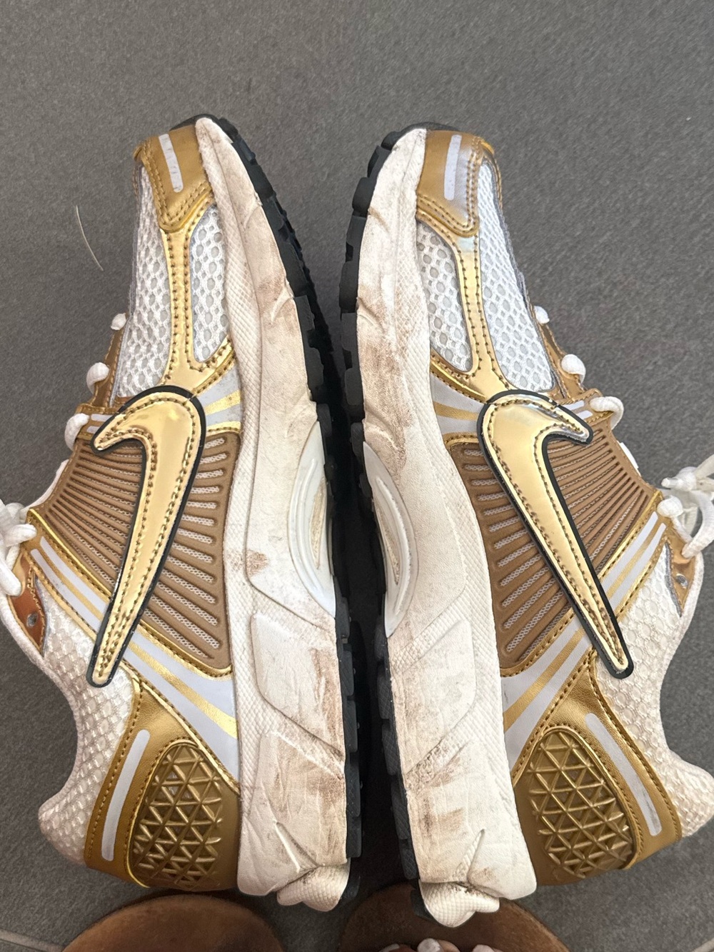 Nike Women’s Athletic Sneakers in White and Gold